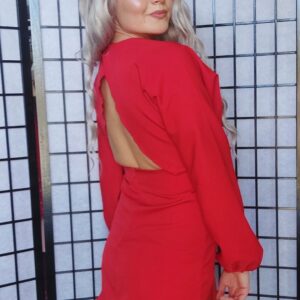 Raudona mini suknelė